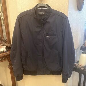 MEMBERS ONLY Men Navy Classic Iconic Racer Zipped Jacket Size Medium